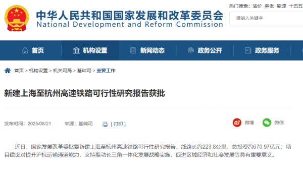纵信优配 定了！上海将新增一条高铁：直达杭州！全线共设这些车站，位置公布
